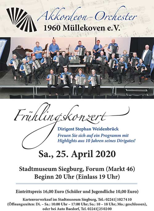 Frühjahrskonzert des Akkordeon Orchesters Müllekoven