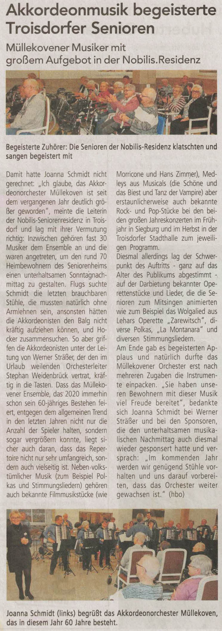 1985 Fester Platz im Kulturleben, Das Akkordeonorchester Müllekoven unter Leiting von Hermannjosef Schmitz